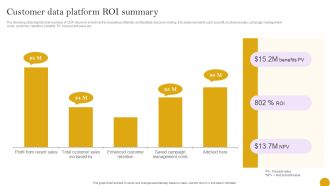 Comprehensive Customer Data Platform Guide Optimizing Promotional Initiatives Customer Data Platform ROI Summary Inspiration PDF