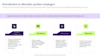 Comprehensive Guide To Develop A Strategic Product Strategy Introduction To Aftersales Product Strategies Elements PDF
