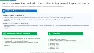 Comprehensive Solution Analysis Solution Assessment And Validation Task 2 Allocate Requirements Brochure PDF