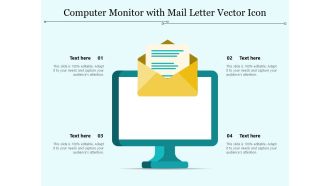 Computer Monitor With Mail Letter Vector Icon Ppt PowerPoint Presentation Gallery Slides PDF