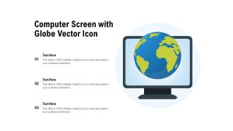 Computer Screen With Globe Vector Icon Ppt PowerPoint Presentation Example 2015 PDF