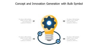 Concept And Innovation Generation With Bulb Symbol Ppt PowerPoint Presentation Icon Inspiration PDF