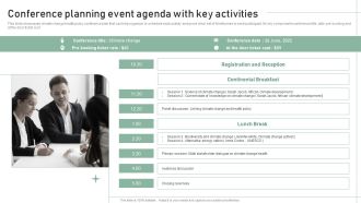 Conference Planning Event Agenda With Key Activities Background PDF