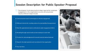 Conference Session Session Description For Public Speaker Proposal Ppt Portfolio Introduction PDF