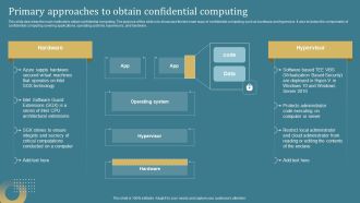Confidential Computing System Technology Primary Approaches To Obtain Confidential Sample PDF