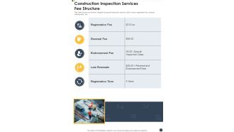 Construction Inspection Services Fee Structure One Pager Sample Example Document