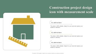 Construction Project Design Icon With Measurement Scale Icons PDF