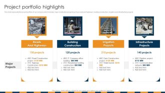 Construction Services Company Profile Project Portfolio Highlights Structure PDF