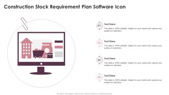 Construction Stock Requirement Plan Software Icon Ppt PowerPoint Presentation File Layout PDF
