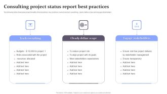 Consulting Project Status Report Best Practices Graphics PDF