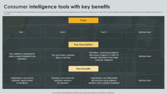 Consumer Intelligence Tools With Key Benefits Ppt PowerPoint Presentation Gallery Graphics Tutorials PDF