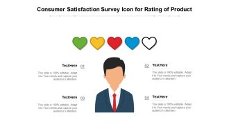 Consumer Satisfaction Survey Icon For Rating Of Product Ppt PowerPoint Presentation Model Themes PDF