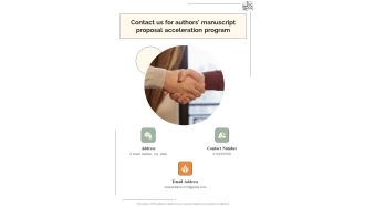 Contact Us For Authors Manuscript Proposal Acceleration Program One Pager Sample Example Document