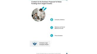 Contact Us For Business Proposal To Raise Funding From Angel Investor One Pager Sample Example Document