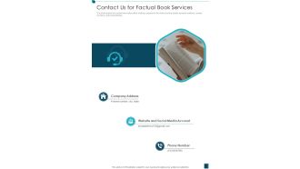 Contact Us For Factual Book Services One Pager Sample Example Document