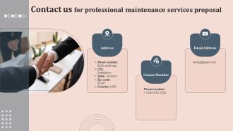 Contact Us For Professional Maintenance Services Proposal Structure PDF