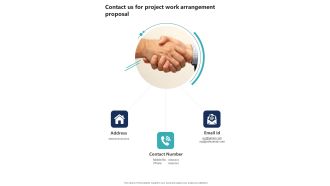 Contact Us For Project Work Arrangement Proposal One Pager Sample Example Document