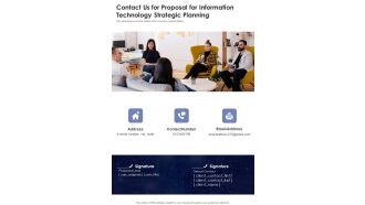 Contact Us For Proposal For Information Technology Strategic Planning One Pager Sample Example Document