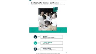Contact Us For Science Conference One Pager Sample Example Document