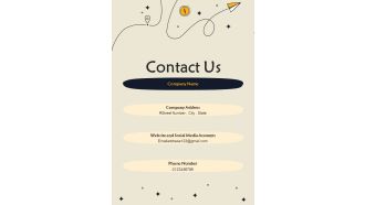 Contact Us Travel Agency Proposal For Business Association One Pager Sample Example Document