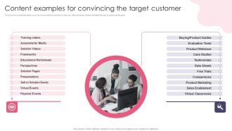 Content Examples For Convincing The Target Customer Graphics PDF