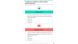 Context And Solution For Data Analysis Project Proposal One Pager Sample Example Document