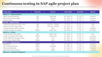 Continuous Testing In SAP Agile Project Plan Icons PDF