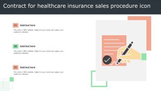 Contract For Healthcare Insurance Sales Procedure Icon Slides PDF