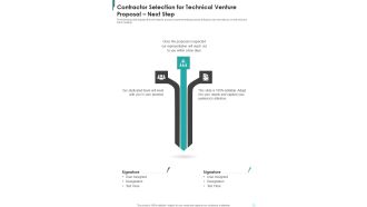 Contractor Selection For Technical Venture Proposal Next Step One Pager Sample Example Document
