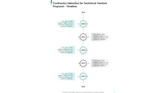 Contractor Selection For Technical Venture Proposal Timeline One Pager Sample Example Document