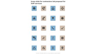 Contractors Bid For Voip Services Icons Slide For Contractors Bid Proposal One Pager Sample Example Document