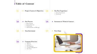 Conversion Rate Optimization Table Of Content Ppt Portfolio Images PDF