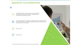 Convertible Bonds Pitch Deck For Increasing Capitals Agenda For Convertible Note Inspiration PDF