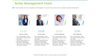 Convertible Bonds Pitch Deck For Increasing Capitals Senior Management Team Graphics PDF