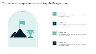 Corporate Accomplishments And Key Challenges Icon Infographics PDF