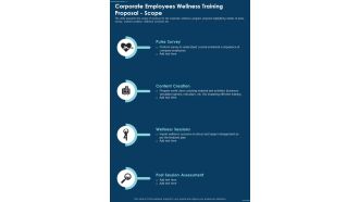 Corporate Employees Wellness Training Proposal Scope One Pager Sample Example Document