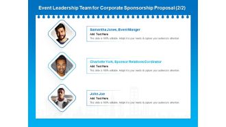 Corporate Partnership Event Leadership Team For Corporate Sponsorship Proposal Add Graphics PDF