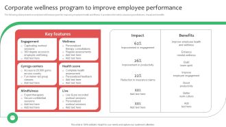 Corporate Wellness Program To Improve Employee Performance Information PDF