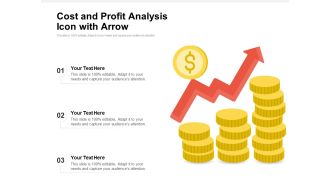 Cost And Profit Analysis Icon With Arrow Ppt PowerPoint Presentation File Rules PDF