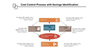 Cost Control Process With Savings Identification Ppt PowerPoint Presentation File Design Inspiration PDF