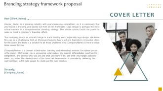 Cover Letter Branding Strategy Framework Proposal Ppt Layouts Slide PDF
