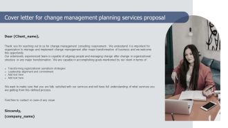 Cover Letter For Change Management Planning Services Proposal Elements PDF