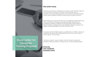 Cover Letter For Corporate Training Proposal Ppt PowerPoint Presentation Infographics Example Introduction