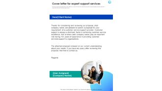 Cover Letter For Expert Support Services One Pager Sample Example Document