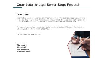 Cover Letter For Legal Service Scope Proposal Ppt PowerPoint Presentation Gallery Graphics Pictures
