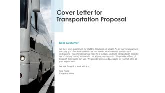 Cover Letter For Transportation Proposal Ppt PowerPoint Presentation Pictures Structure