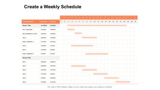 Create A Weekly Schedule Ppt PowerPoint Presentation Pictures Graphics Tutorials
