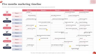 Creating And Introducing A Web Based Five Months Marketing Timeline Infographics PDF