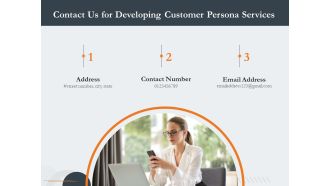 Creating Buyer Persona Contact Us For Developing Customer Persona Services Icons PDF