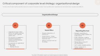 Critical Component Of Corporate Level Strategy Organizational Design Designs PDF